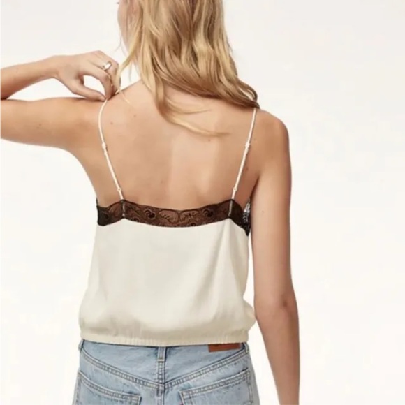 Wilfred Free Cropped Contrast Lace Tank - Agyness Camisole - Picture 2 of 5